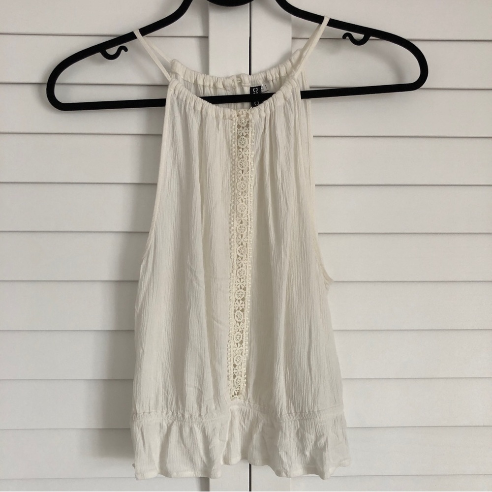 🐧2/$15 H&M Flowy White/Cream High Neck Tank Top